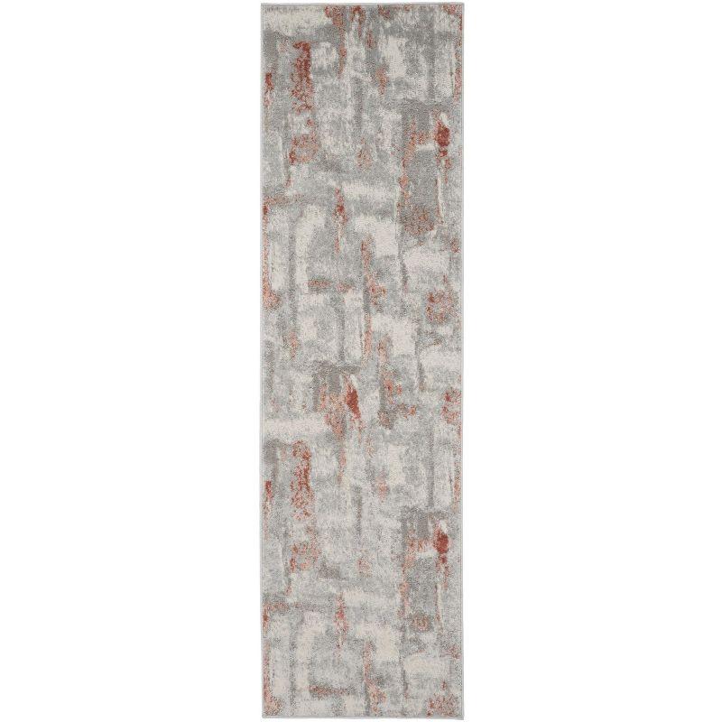 Nourison Elation Ultra Modern Indoor Rug Grey Brick 2'3" x 7'6"