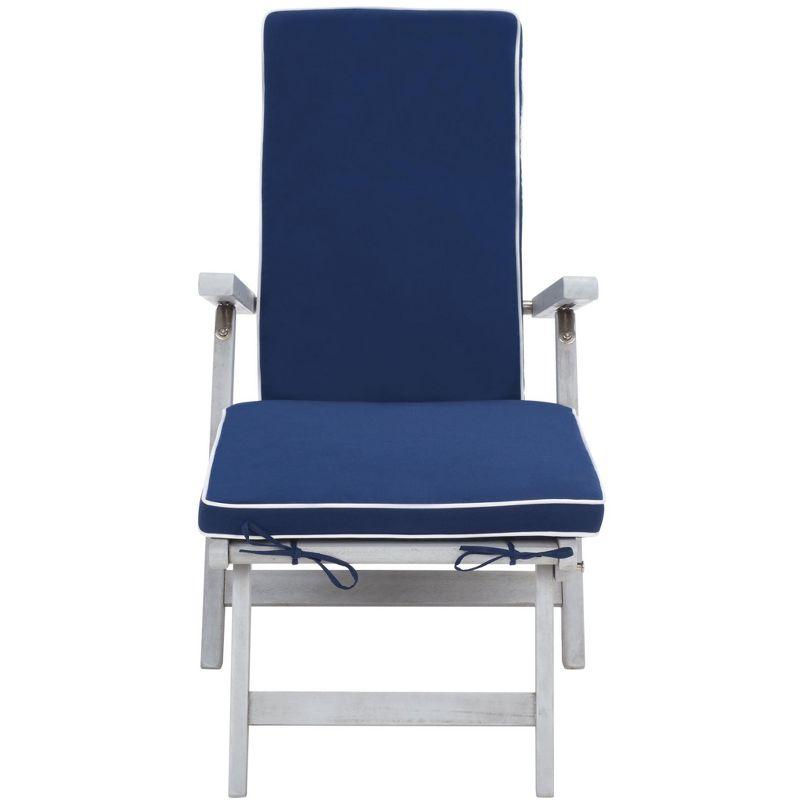 Palmdale Lounge Chair - Outdoor - PAT7015 - Grey/Navy -Safavieh