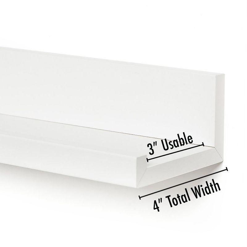 Americanflat Set of Three 14 Inch Floating Wall Shelves - White