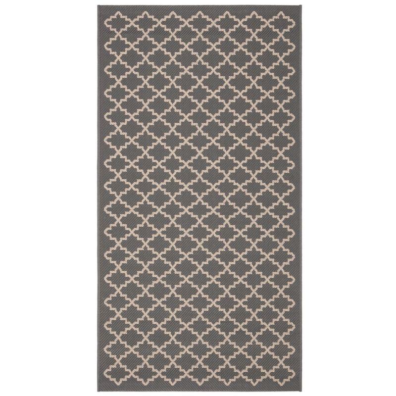 Courtyard CY6919 Power Loomed Indoor and Outdoor Accent Rug - Anthracite/Beige - 2'7"x5' - Safavieh