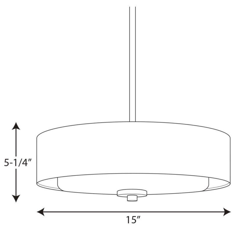 Progress Lighting, Invite Collection, 3-Light Semi-Flush Mount, Brushed Nickel, Sheer Mylar Shade