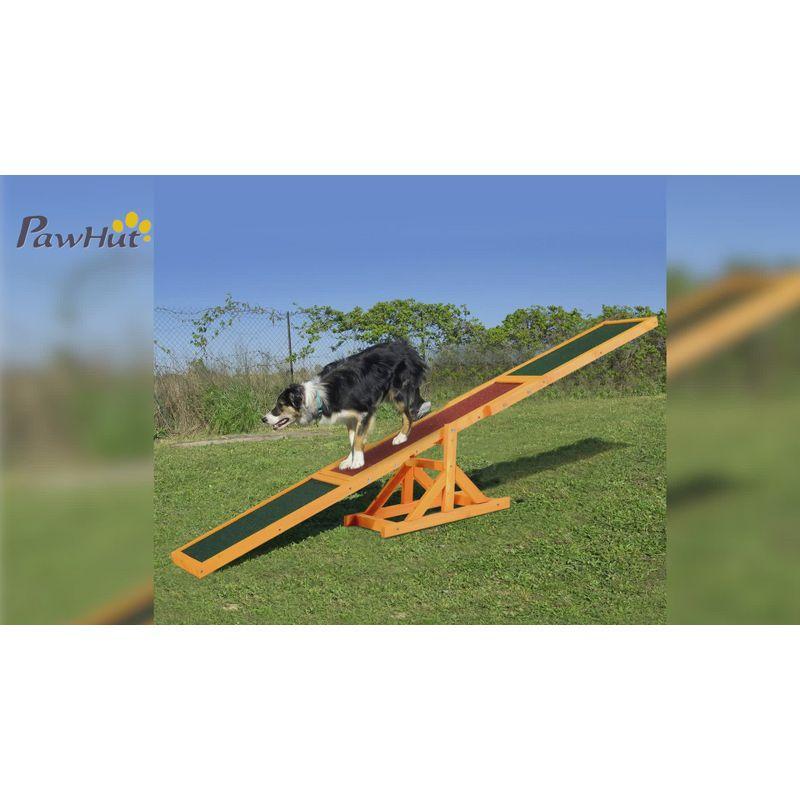 PawHut Wooden Dog Agility Seesaw for Training and Exercise, Platform Equipment Run Game Toy Weather Resistant Pet Supplies