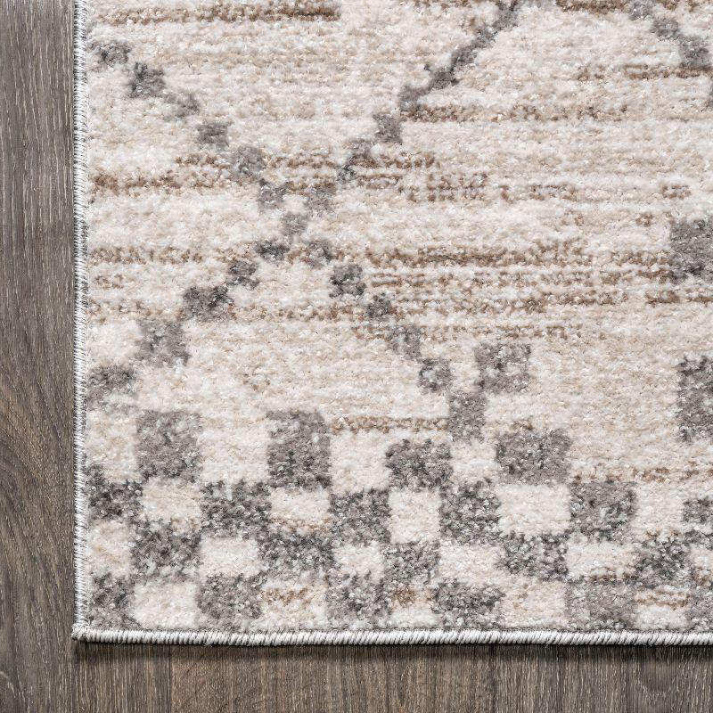2'x8' Asilah Moroccan Modern Diamond Runner Rug, Light Gray - JONATHAN Y