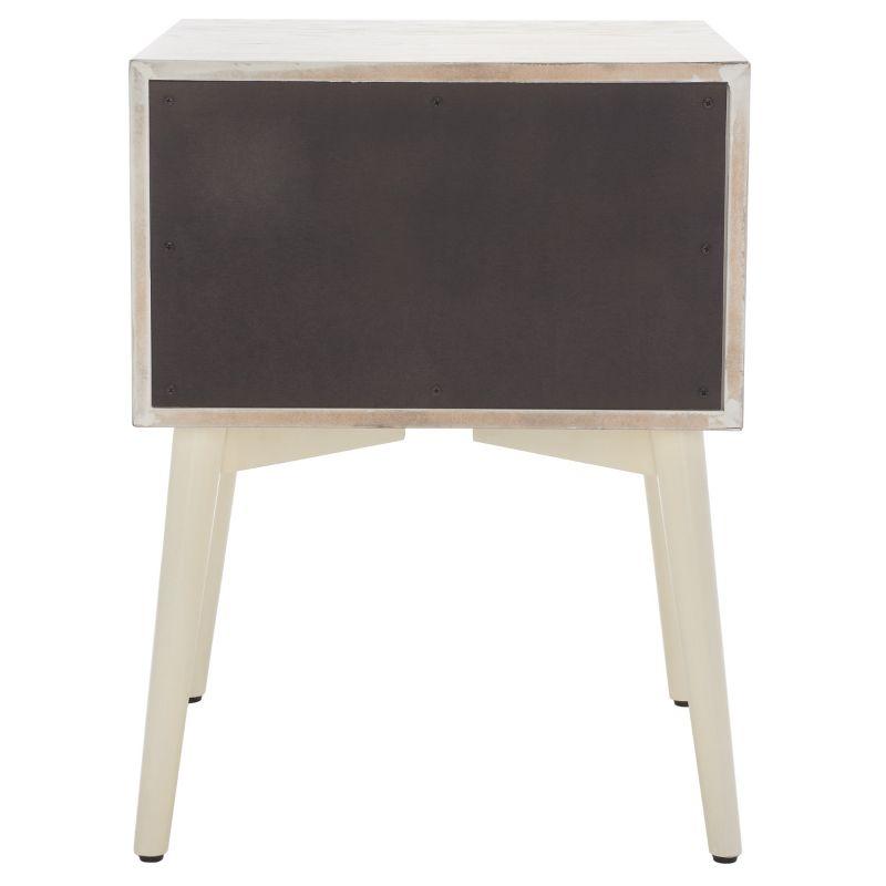 Scully 2 Drawer Nightstand - White Washed/Antique Gold - Safavieh