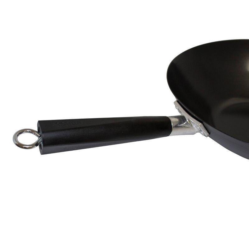 IMUSA 14" Coated Wok with Bakelite Handle: Nonstick Carbon Steel Stir Fry Pan, 64 Volume, Electric & Gas Compatible