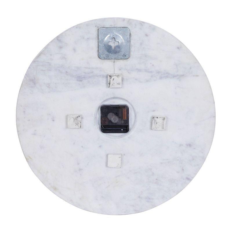 Marble Wall Clock with Gold Accents White - CosmoLiving by Cosmopolitan