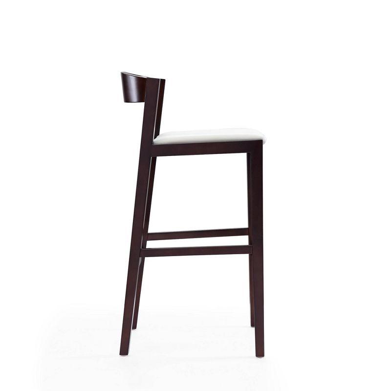 Set of 2 Klismos Upholstered Beech Wood Barstools Ivory - Manhattan Comfort: 30" Fixed Height, Foam Padded