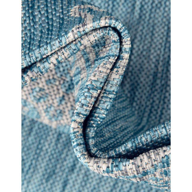 Unique Loom 5' 1 x 8' 0 Rectangle Indoor/Outdoor Traditional Light Aqua Area Rug