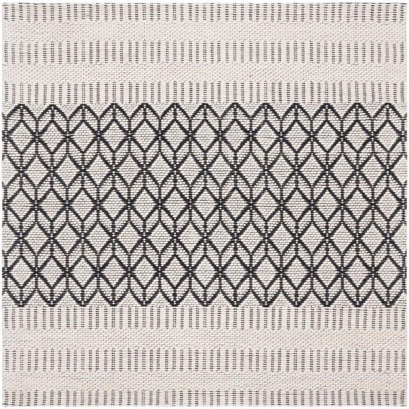 Vermont VRM150 Hand Woven Area Rug - Ivory/Black - 6'x6' - Safavieh.