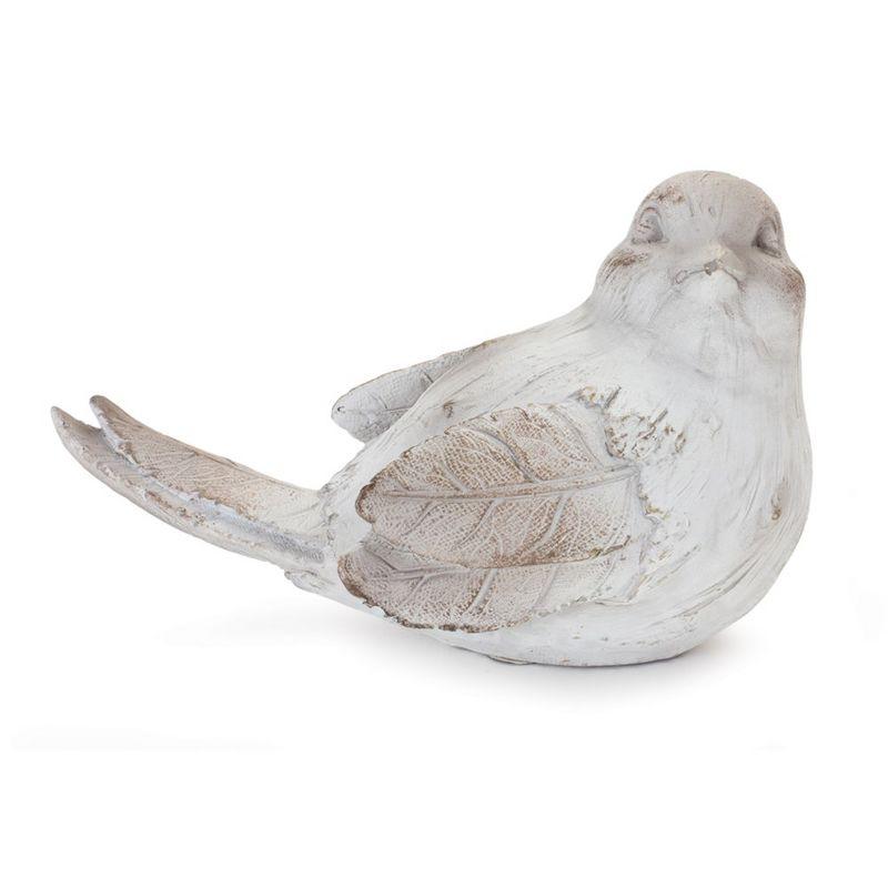 Melrose White Washed Bird Figurine (Set of 4)