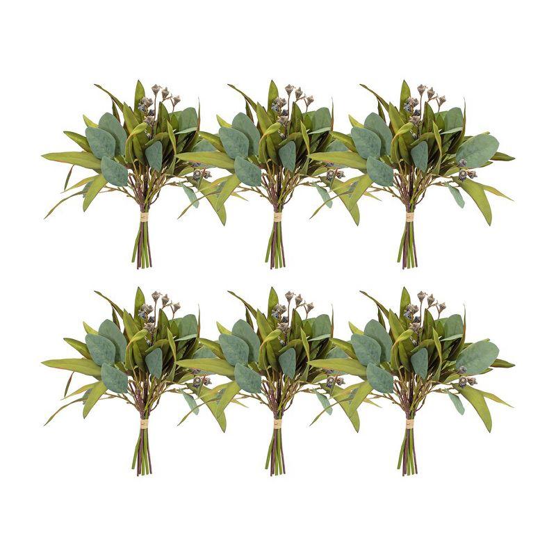 Green Silk Artificial Foliage Bundle with Bendable Stems