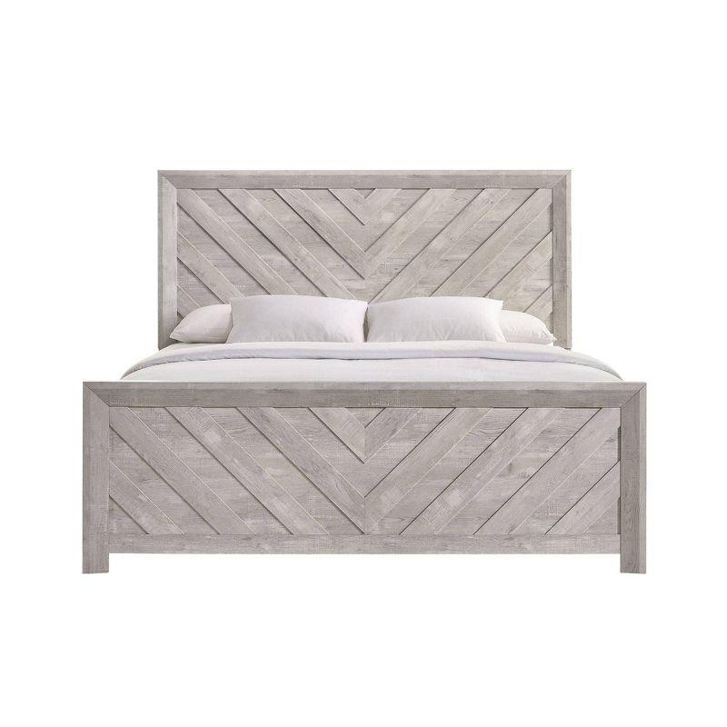Picket House Furnishings King Keely Panel Bed White: Contemporary Style, MDF Construction, Requires Box Spring