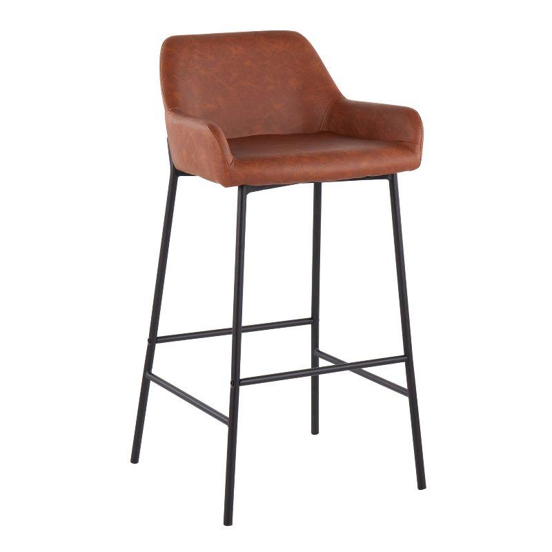 Set of 2 Daniella Metal Faux Leather Barstools - LumiSource