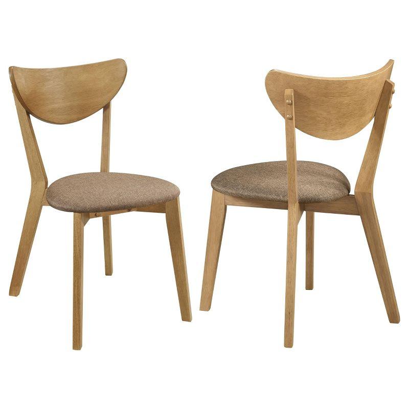 Coaster Elowen Dining Side Chair Light Walnut and Brown (Set of 2)