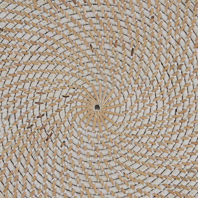 Split P White Rattan Charger Set of 4