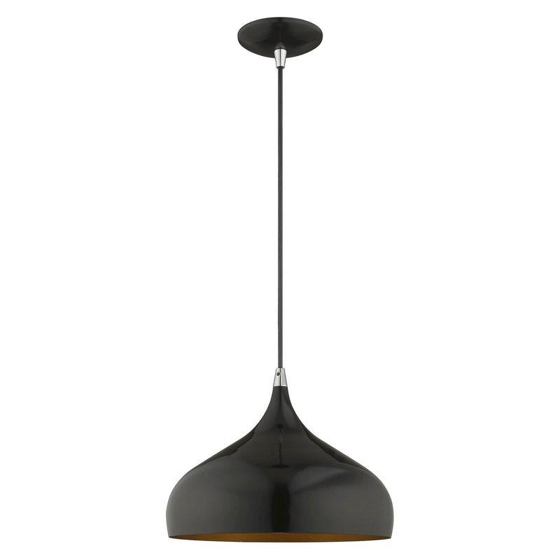 Livex Lighting Amador 1 - Light Pendant in  Shiny Black