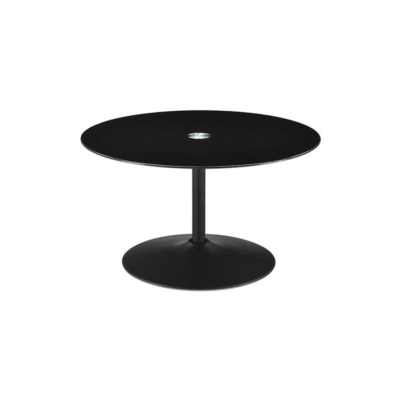 Coaster Home Furnishings Ganso Round Metal Coffee Table with Tempered Glass Top Black