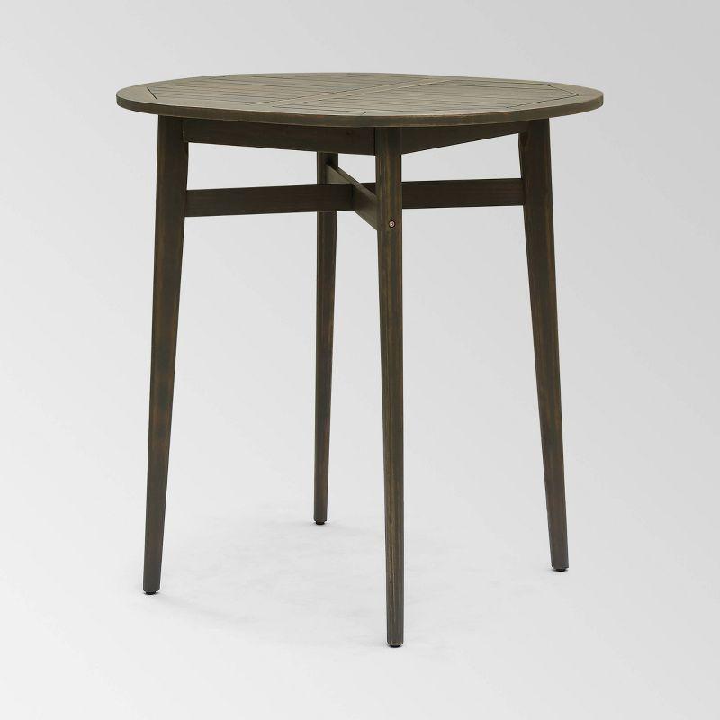 Christopher Knight Home Stamford Acacia Wood Oval Rustic Bar Table Gray