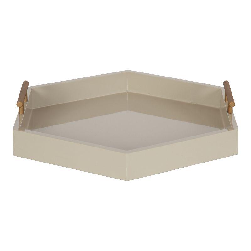 Kate and Laurel Lipton Tray, 18x18, Brown and Gold