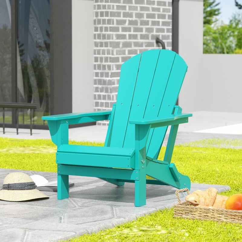 WestinTrends Malibu HDPE Outdoor Patio Folding Poly Adirondack Chair