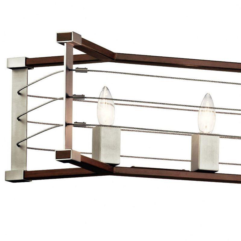 Lente™ 5 Light Linear Chandelier Brushed Nickel