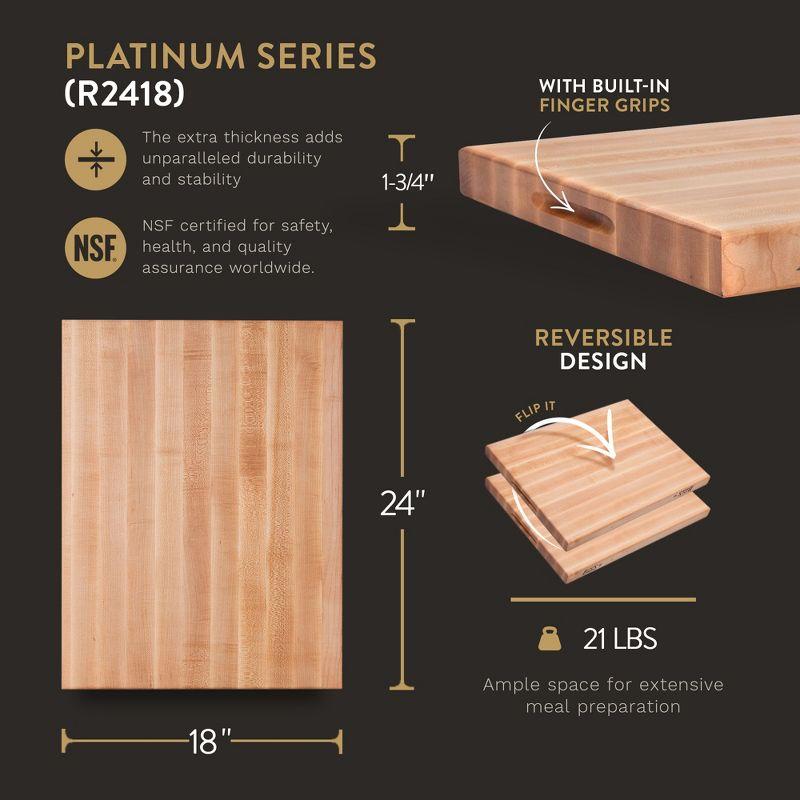 John Boos John Boos Platinum Series Reversible Wood Cutting Board, Maple