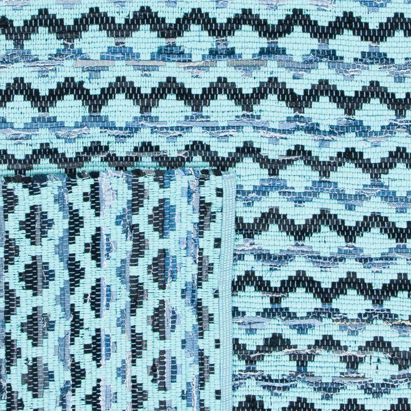 Montauk MTK120 Hand Woven Indoor Area Rug - Turquoise/Blue/Black - 6'x6' - Safavieh