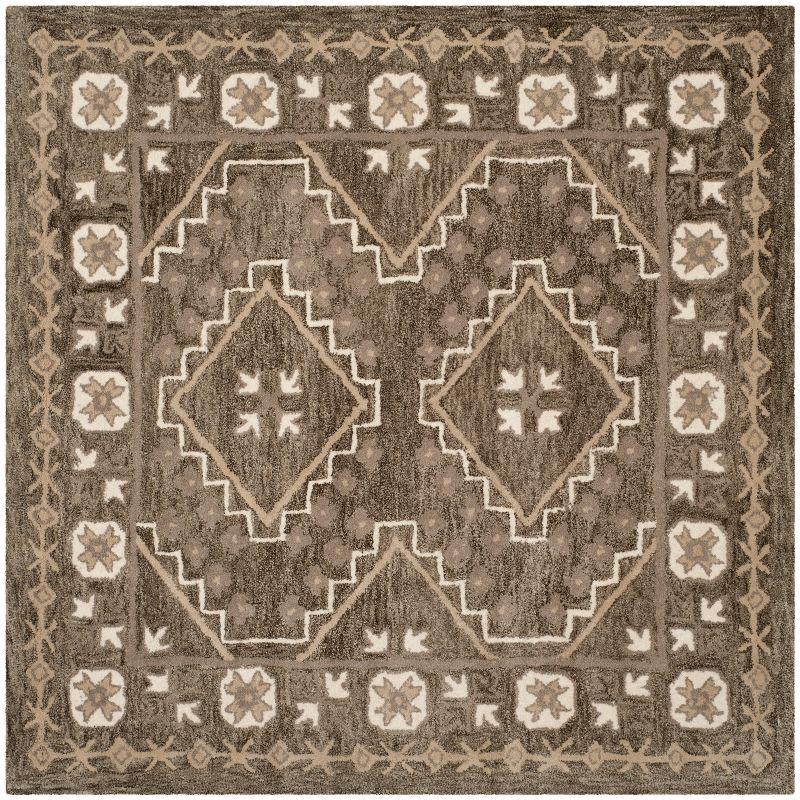Bella BEL672 Hand Tufted Area Rug - Brown/Taupe - 5'x5' - Safavieh.