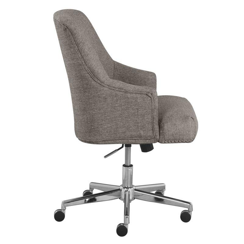 Style Leighton Home Office Chair Medium Gray - Serta: Swivel, Adjustable, Wheeled