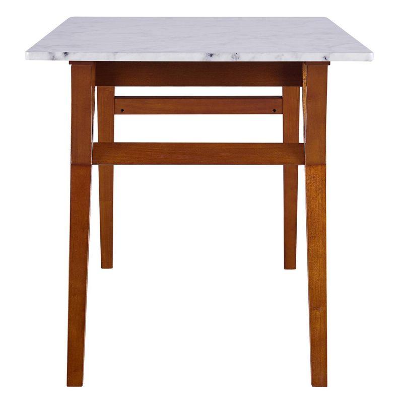 Ashton Rectangular Dining Table: Non-Extension, Trapezoid Base, Modern Style - Teamson Home