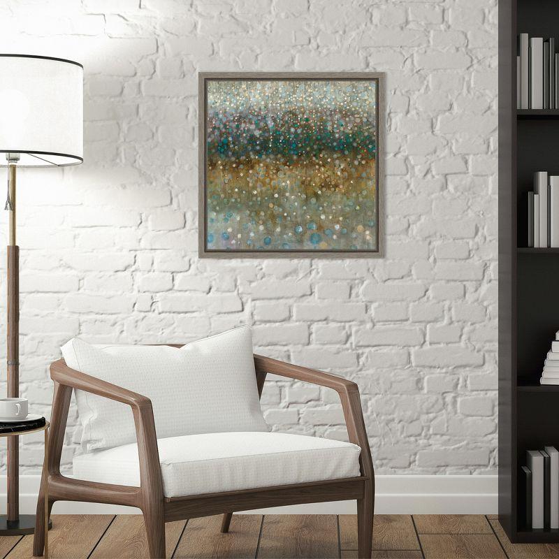 Amanti Art Abstract Rain by Danhui Nai Canvas Wall Art Print Framed 16 x 16-in.