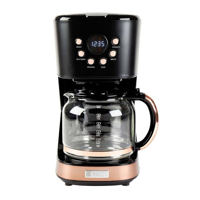 HADEN Black and Copper Programmable Drip Coffee Maker