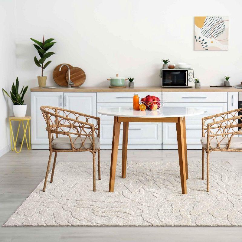 Luxe Weavers Abstract Floral Cream 8x10 Area Rug