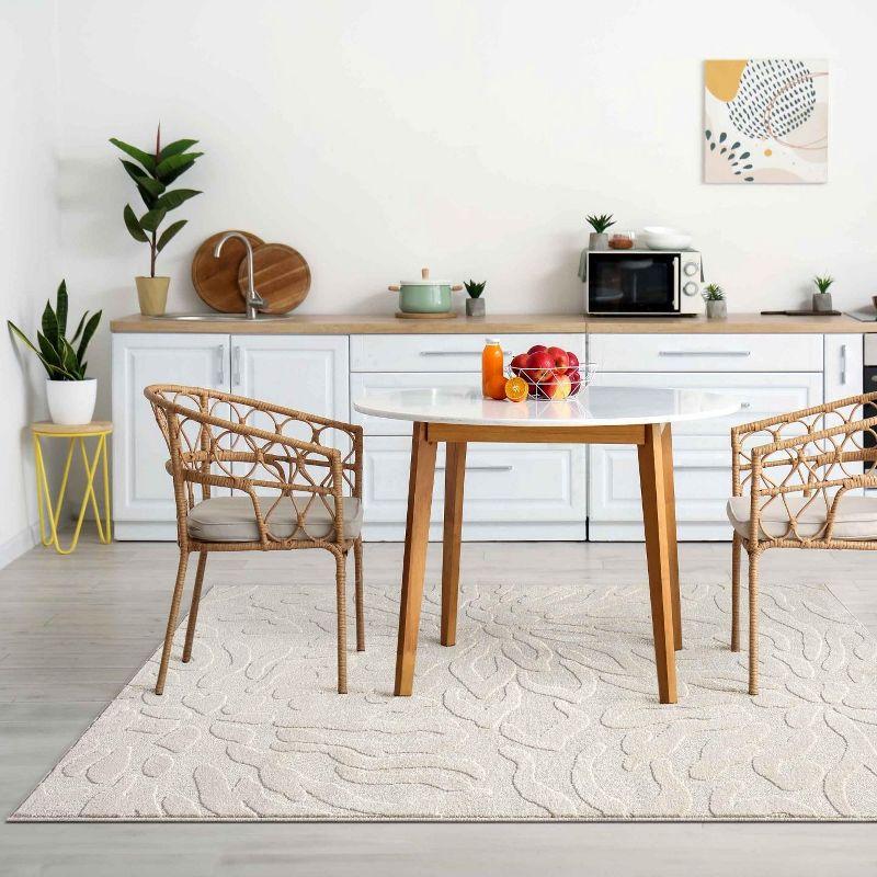 Luxe Weavers Abstract Floral Cream Area Rug