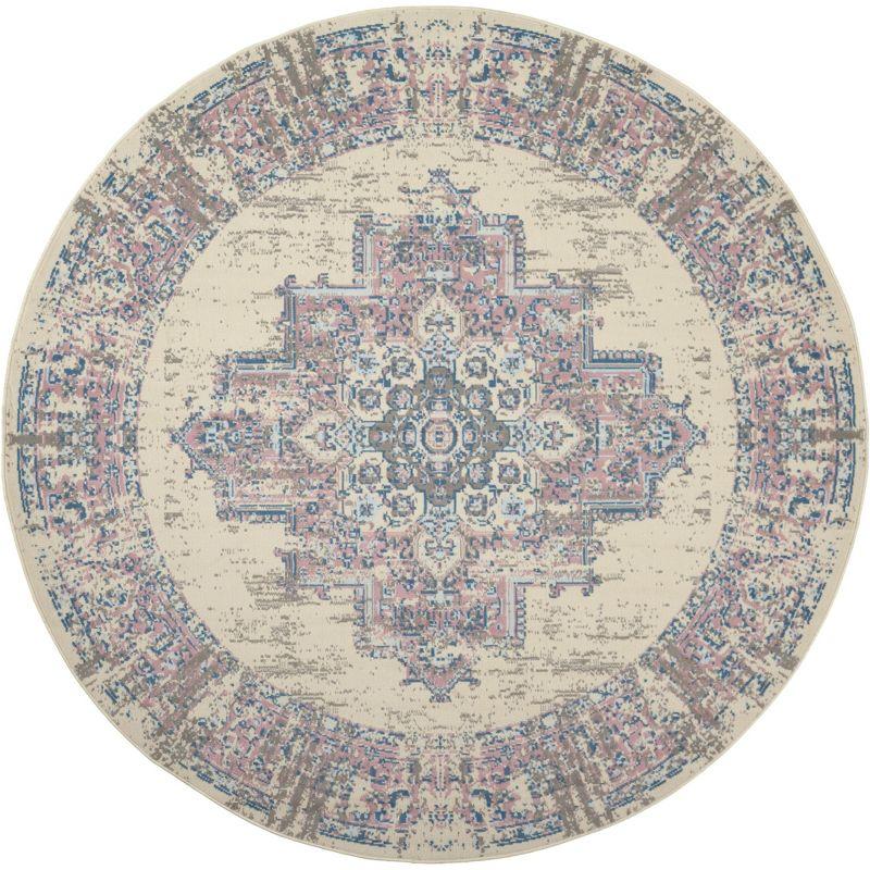Nourison Grafix GRF14 Ivory/Pink Area Rug 8' x ROUND