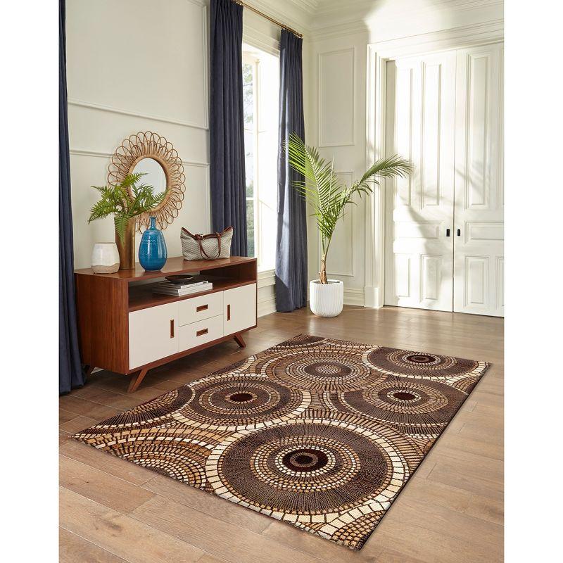 Liora Manne Marina Circles Indoor/Outdoor Rug Brown 3'3" x 4'11"