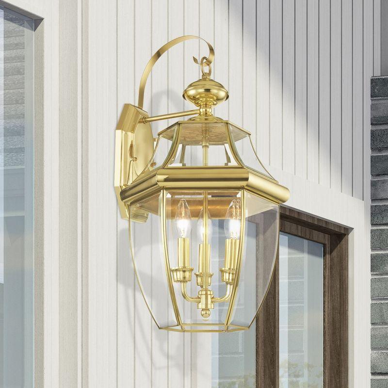 Livex Lighting Monterey 3 - Light Wall Light in  Polished Brass