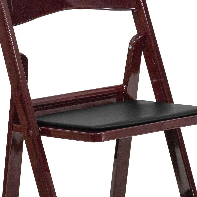 Flash Furniture Hercules Folding Chair - Red Mahogany Resin - 4 Pack 800LB Weight Capacity Comfortable Event Chair - Light Weight Folding Chair