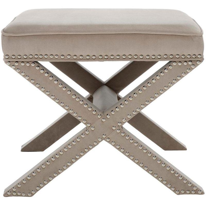 Palmer Ottoman with Nail Heads  - Safavieh