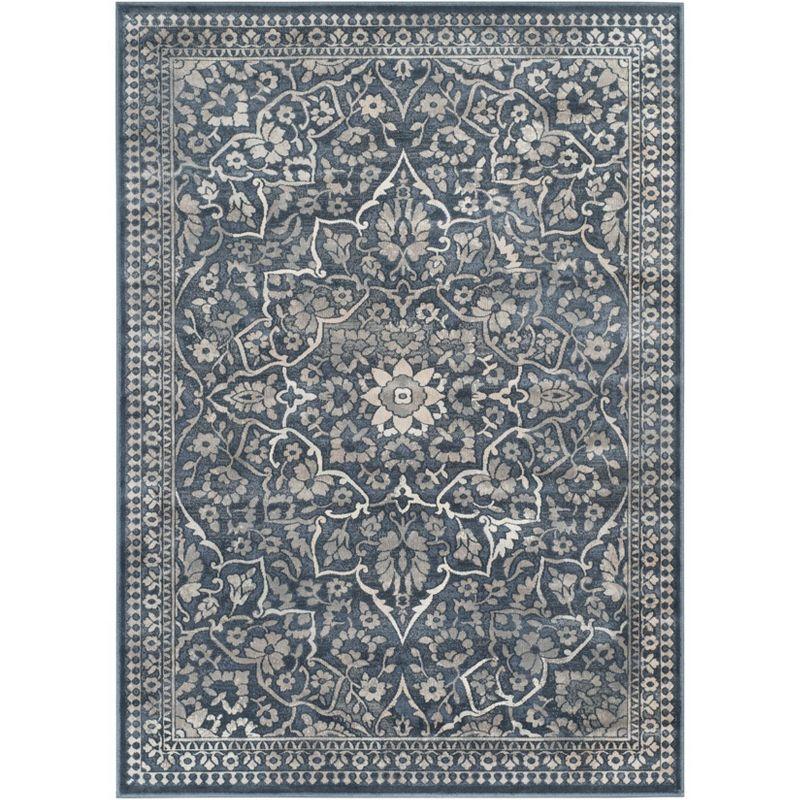 Vintage VTG175 Power Loomed Indoor Skid-Resistant Accent Rug - Blue/Light Grey - 3'3"x5'7" - Safavieh