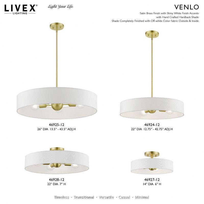Everly Quinn Venlo 4 - Light Satin Brass Shaded Pendant