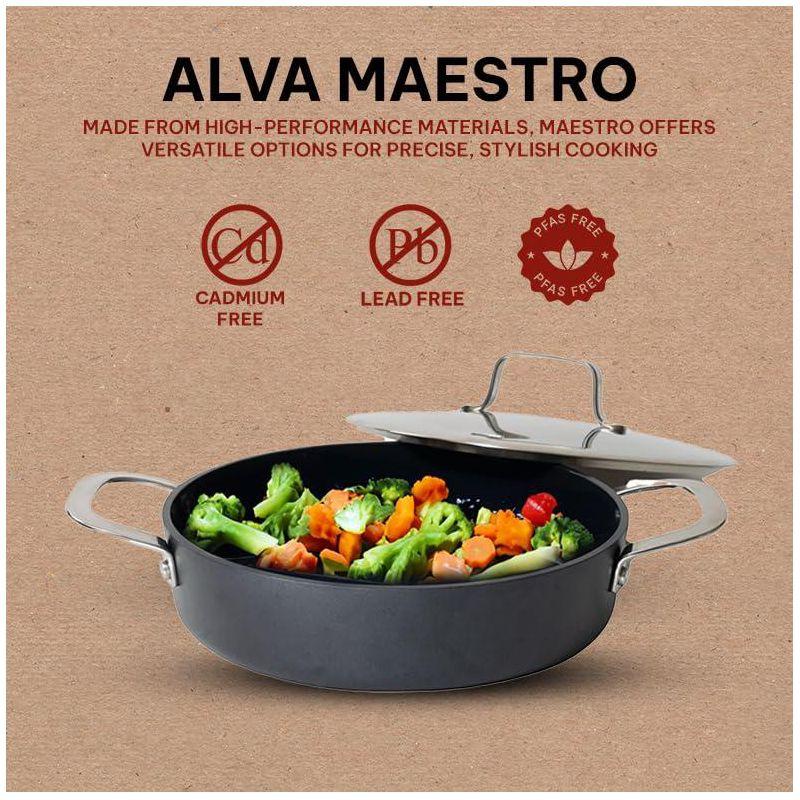 Alva Alva Maestro 3.5 Qt. Premium Nonstick Ceramic Frying Pan with Lid - Non Toxic and Oven Safe