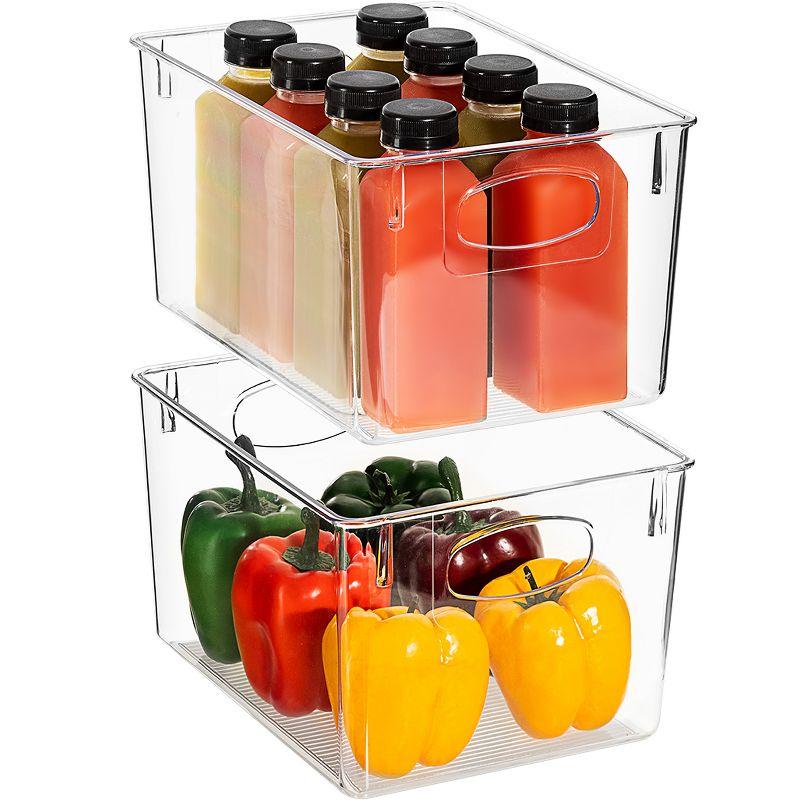 Clear Stackable Plastic Lidded Storage Bins for Kids