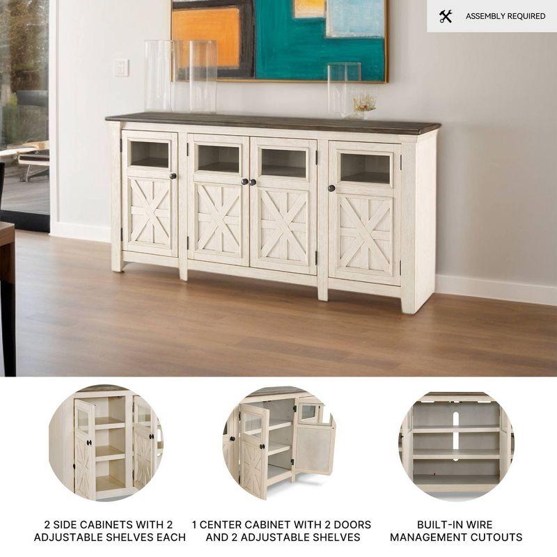 Bolanburg Extra Large TV Stand for TVs up to 74" Off White: Entertainment Center - Signature Design by Ashley