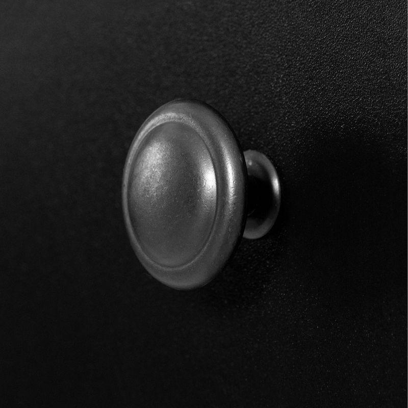 2 Door Morgan Storage Cabinet Pure Black - South Shore: Adjustable Shelf, Laminated Particle Board