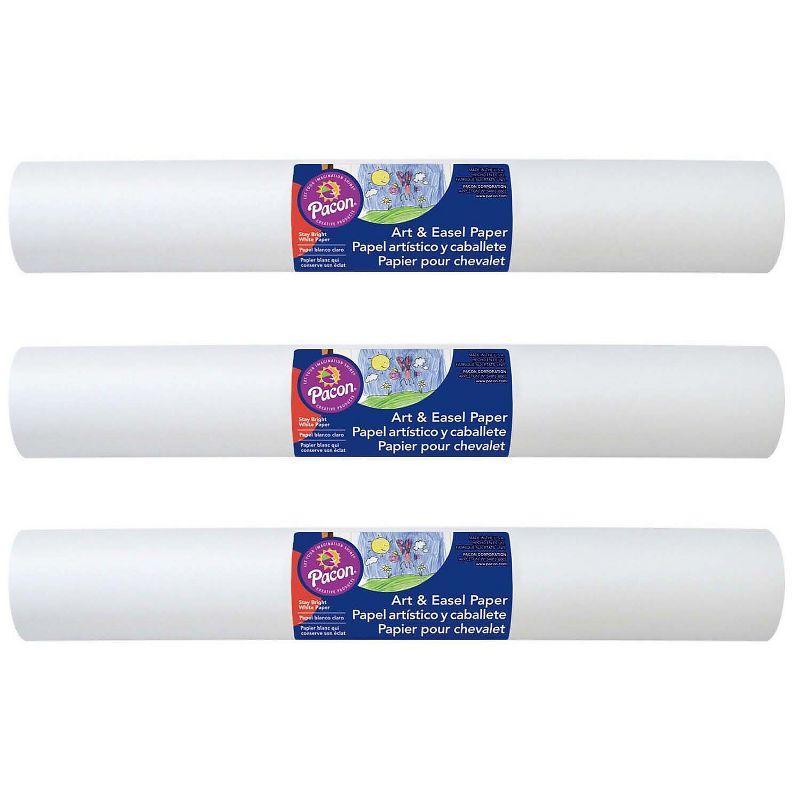 White 18" x 50' Art Easel Paper Rolls, Pack of 3