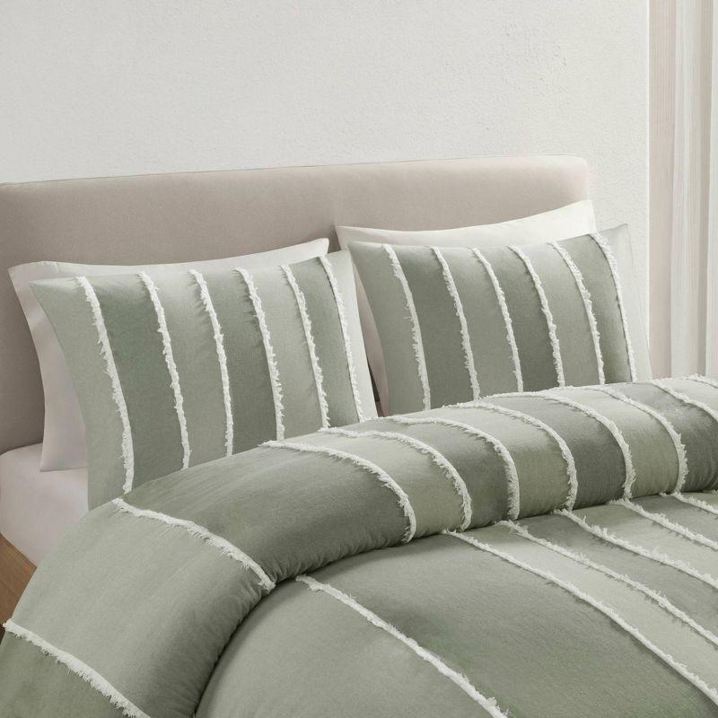 INK+IVY Shay 3 Piece Striped Cotton Duvet Cover Set