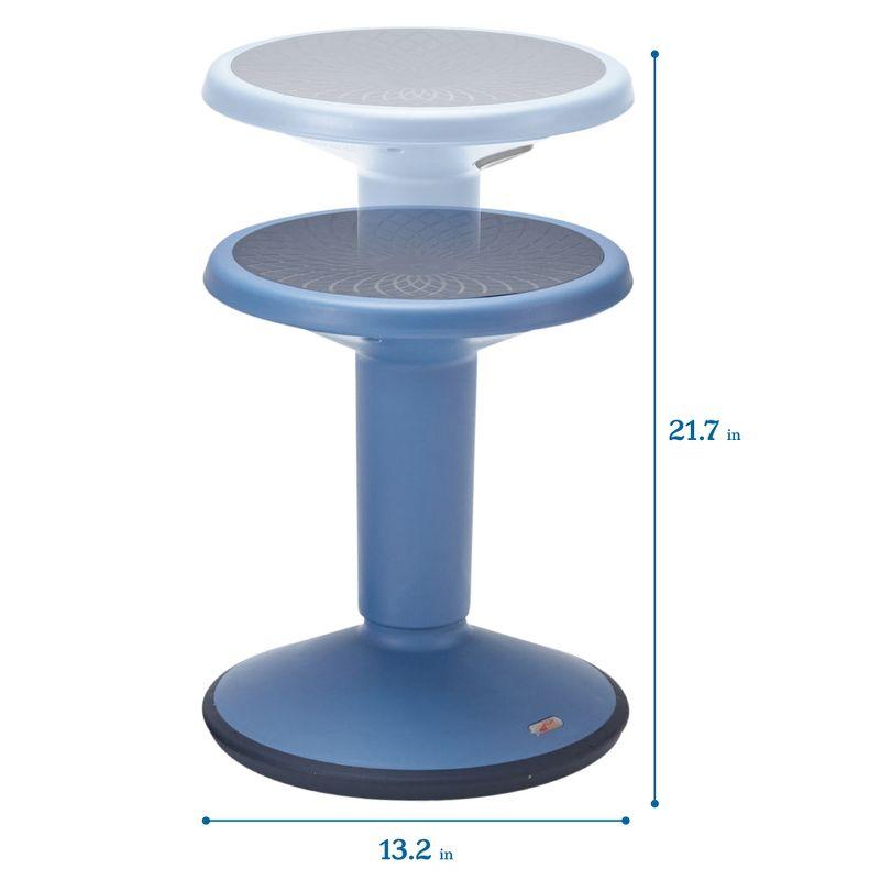 ECR4Kids SitWell Height-Adjustable Wobble Stool - Active Flexible Seating Chair for Kids and Adults - School and Office