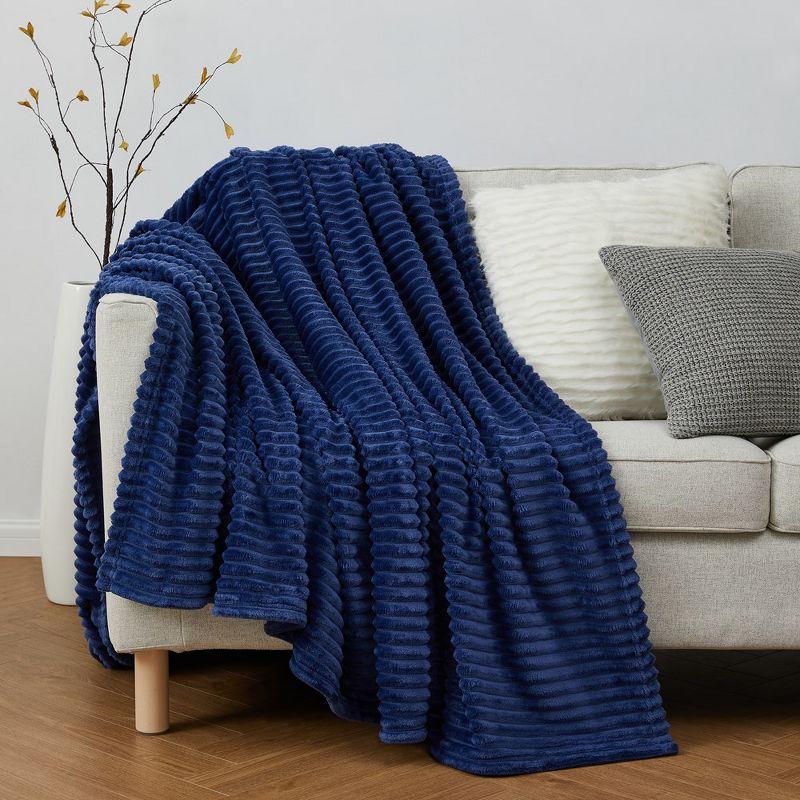 Nestl Nestl Cut Plush Cozy Throw Blanket - Fuzzy Warm Fleece Bed Blankets - Throws for Sofa, Bed, and Couch