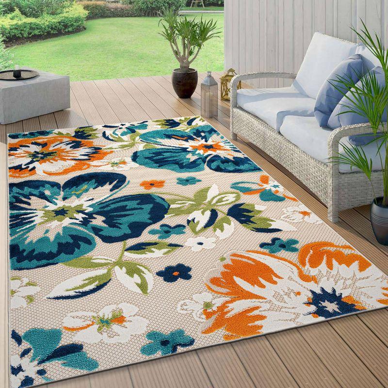 World Rug Gallery Bergamo Contemporary Floral Indoor/Outdoor Area Rug